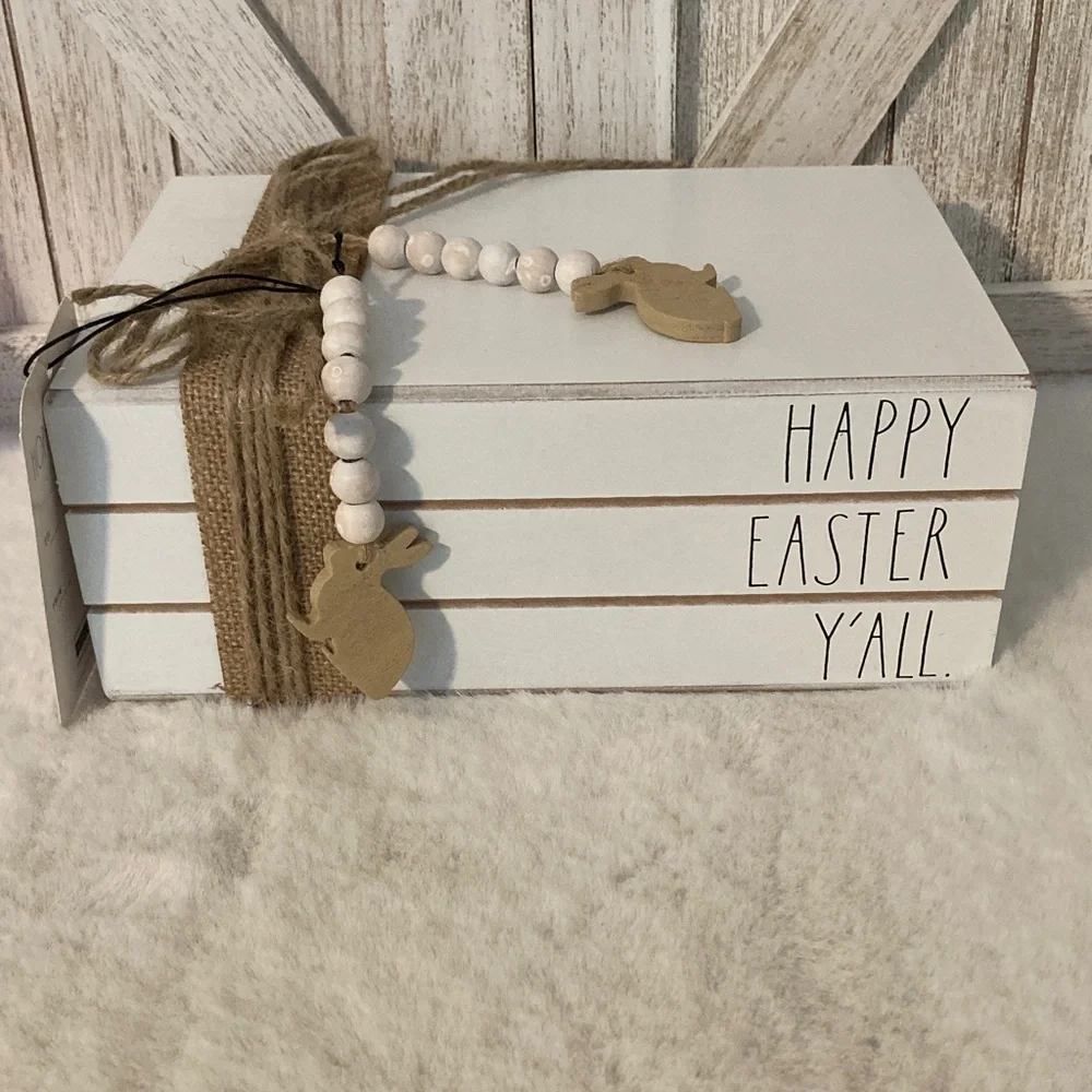 Rae Dunn Happy Easter Y’All Faux Stacked Books